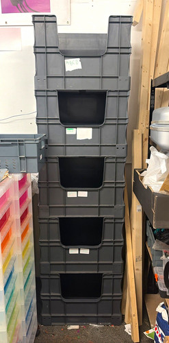 Grey stackable plastic - stackable,