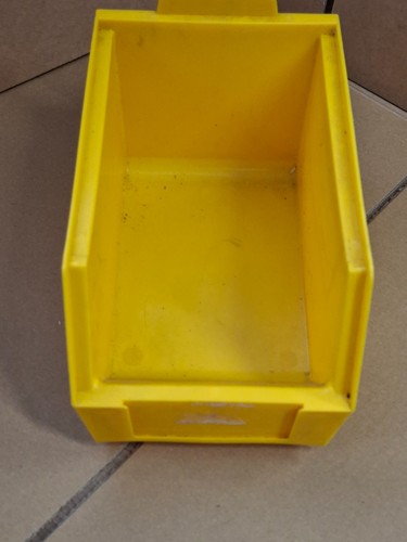 Yellow plastic storage - yellow, bin