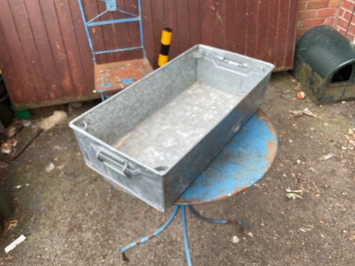 Vintage large metal tote bin - large,