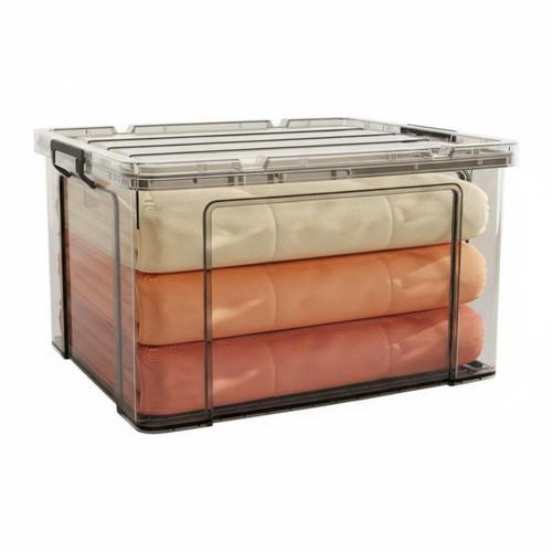Stackable clear bin - stackable, lid