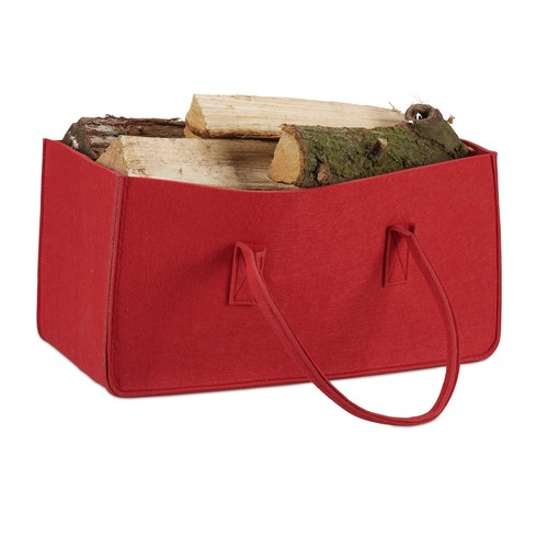 Firewood basket felt tote - firewood, bag