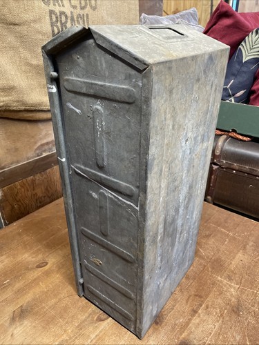 Vintage galvanised tote bin - galvanised,