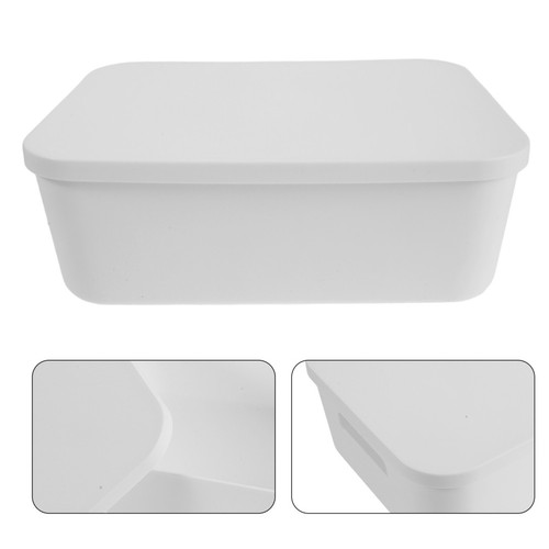 White lidded storage box tote - white,