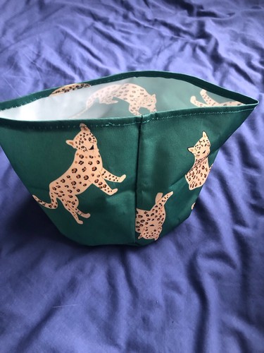 Avon teal fabric storage - fabric, bin